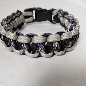 Handmade Black‎ and Purple 550 Paracord Bracelet